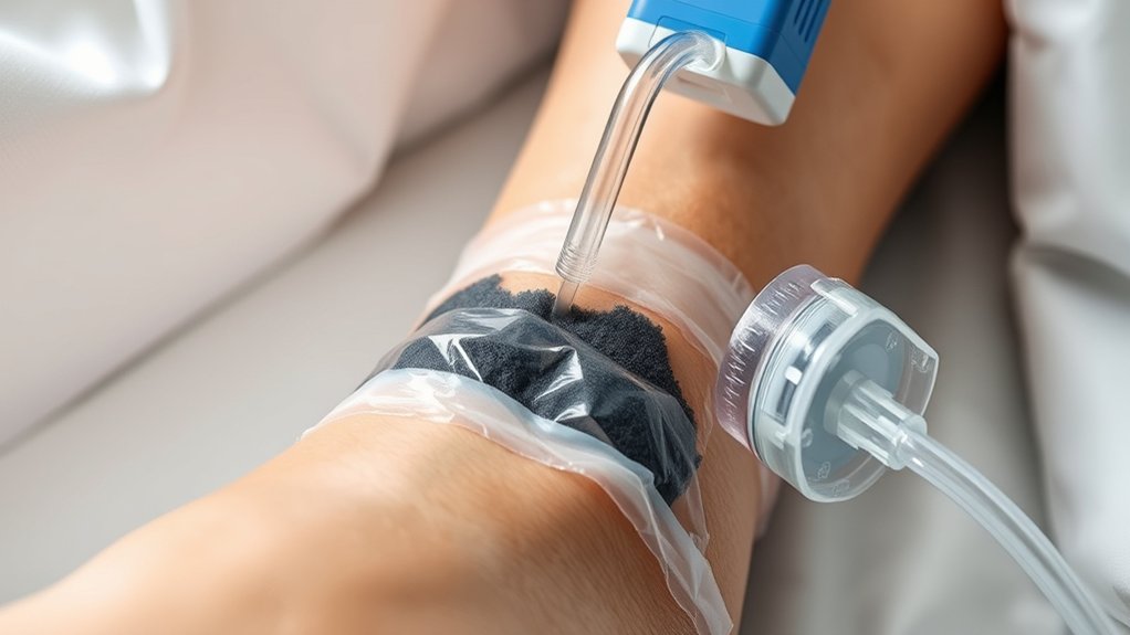 accelerates healing with suction