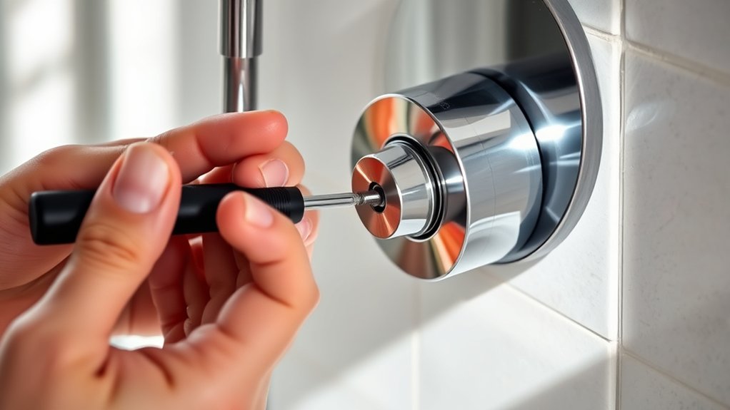 carefully remove faucet handle