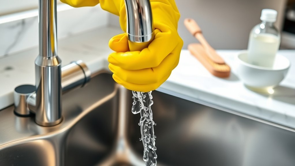 clean faucet head easily