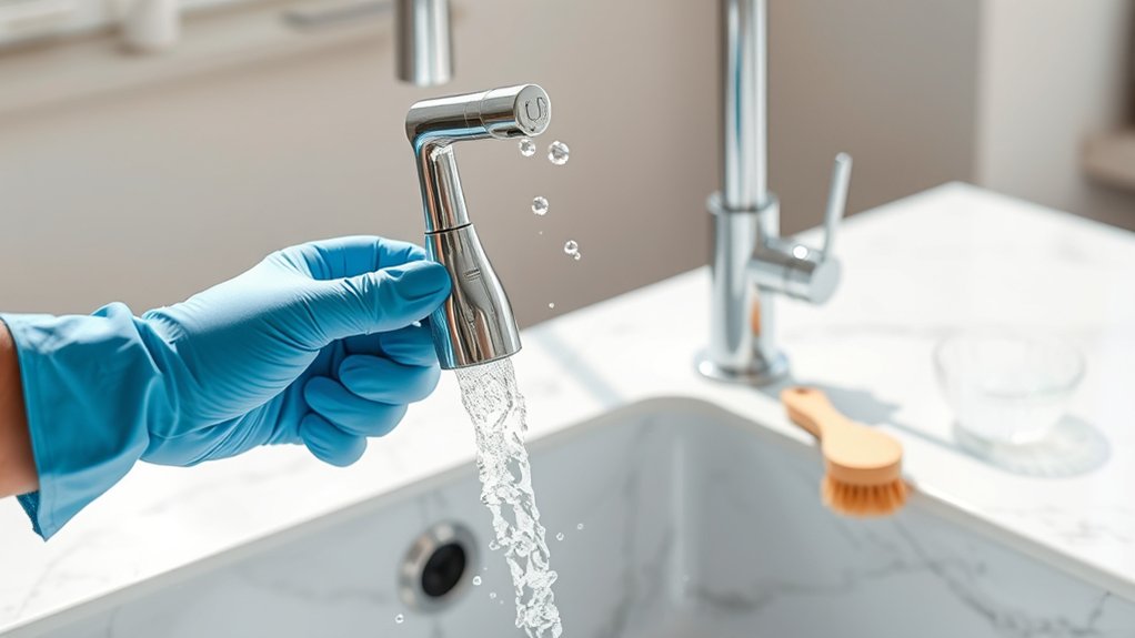 clean faucet head easily