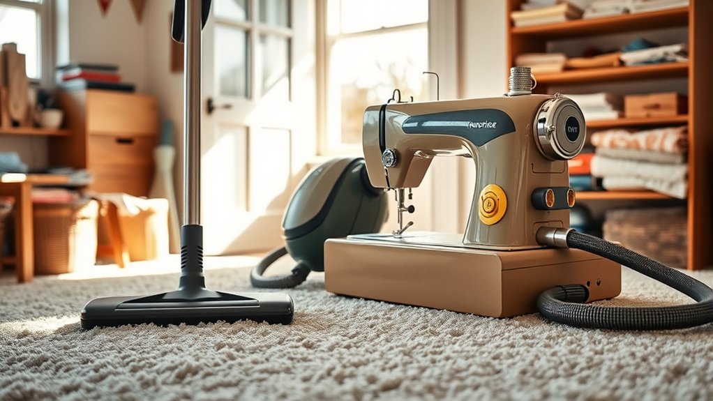 combined cleaning and sewing