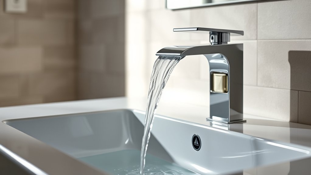 delta flat waterfall faucets