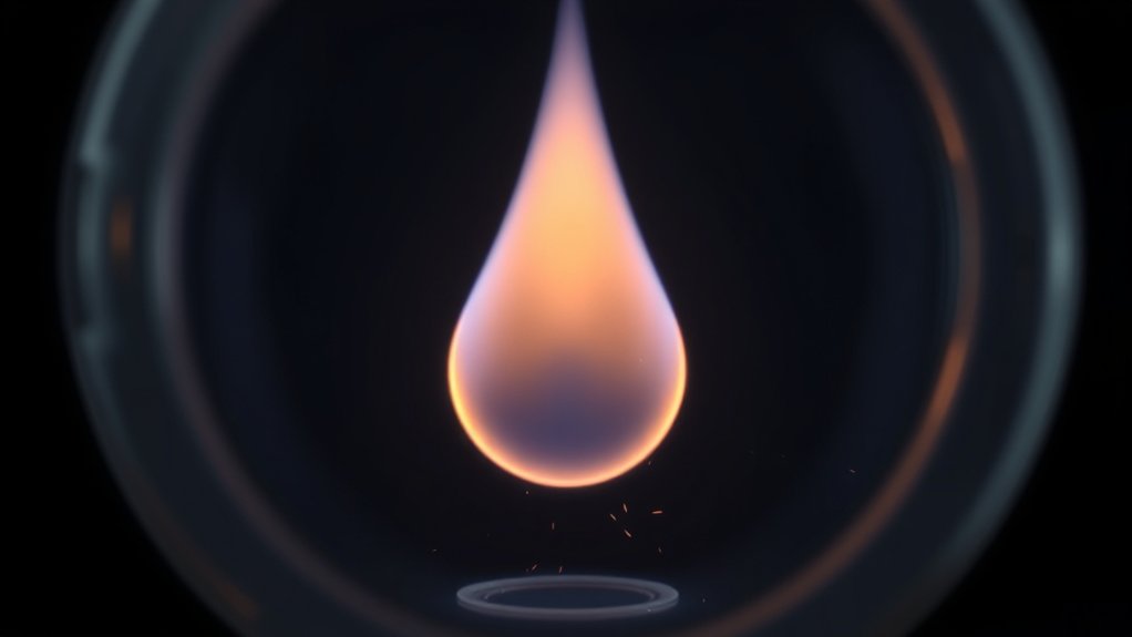 flame flickers with temperature zones