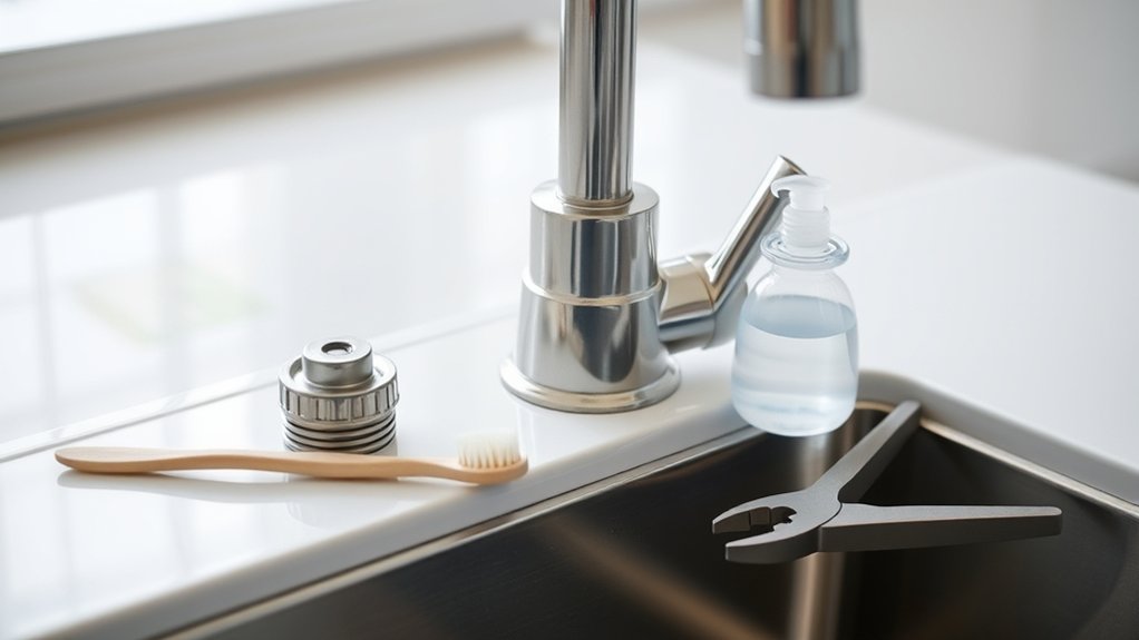 gather tools for aerator cleaning