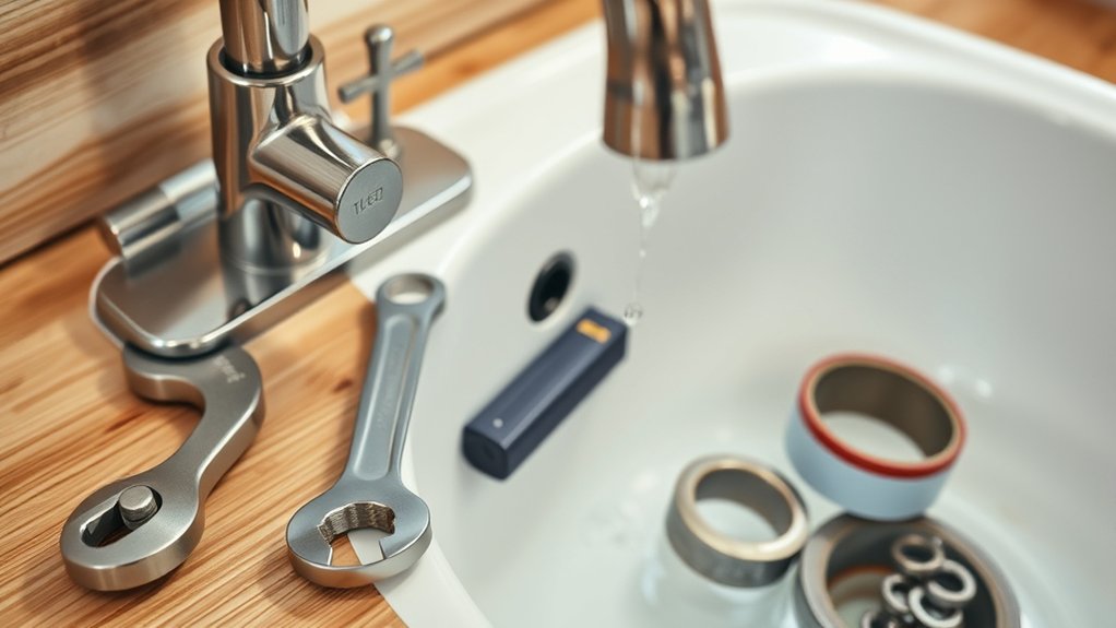 gather tools for faucet repair