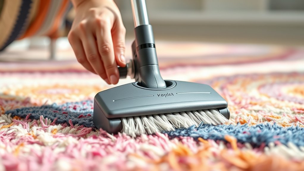 gentle vacuuming preserves rug