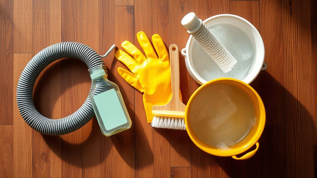 prepare cleaning tools and supplies