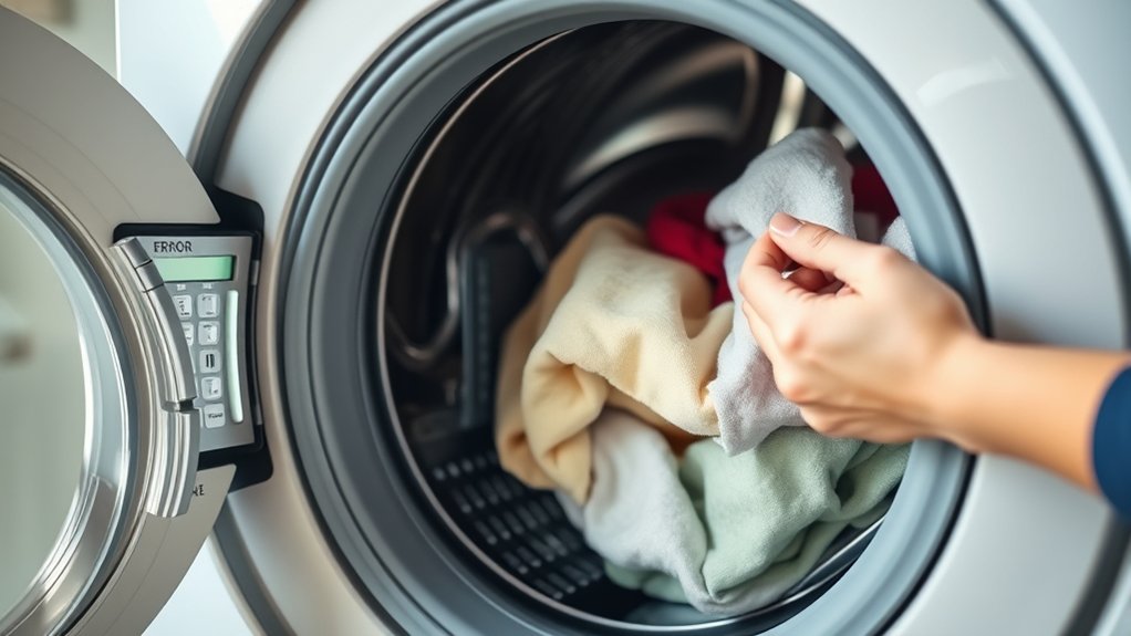 redistribute laundry evenly inside