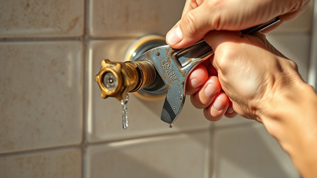 remove shower faucet carefully