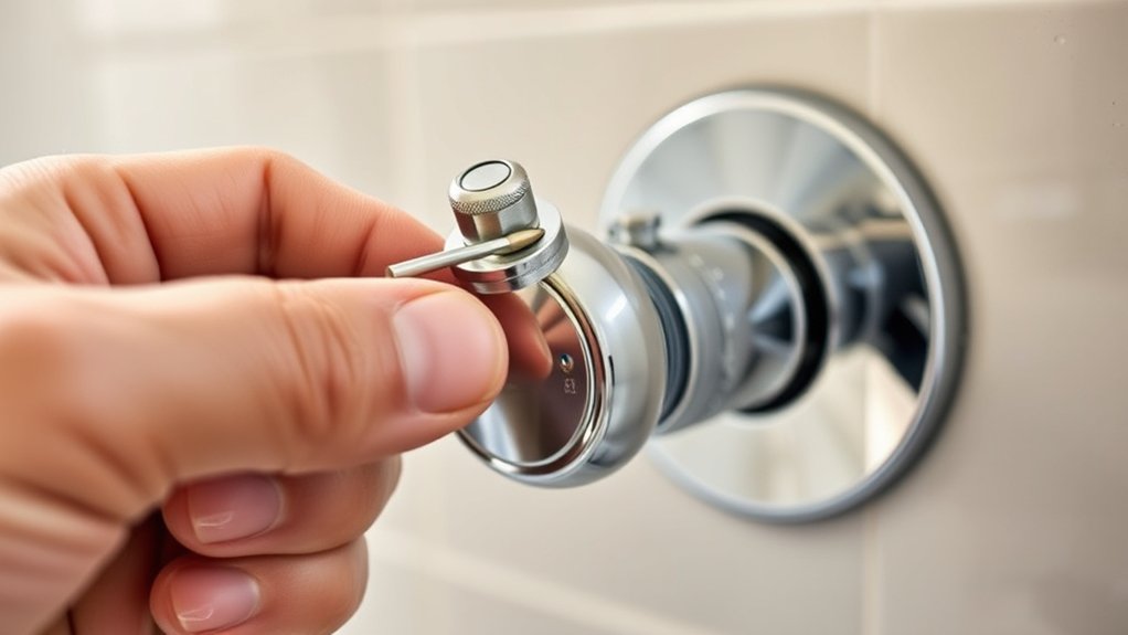 remove shower handle carefully