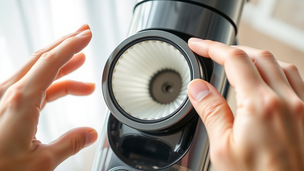 remove vacuum filter safely