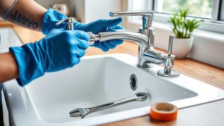 replacing faucet in steps