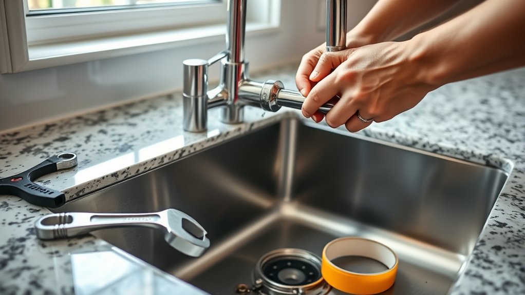 replacing kitchen faucet easily