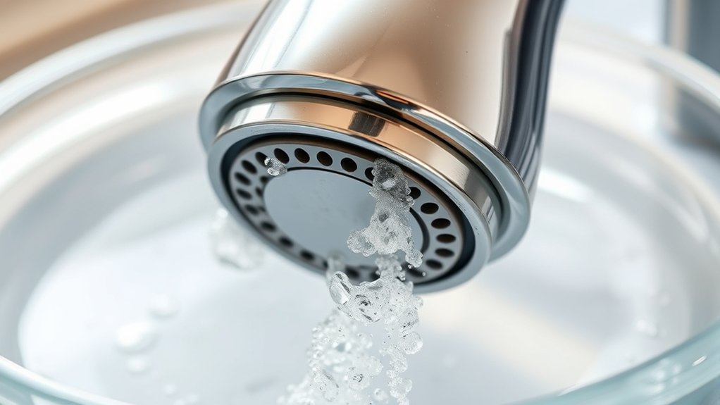 soak faucet in cleaning solution