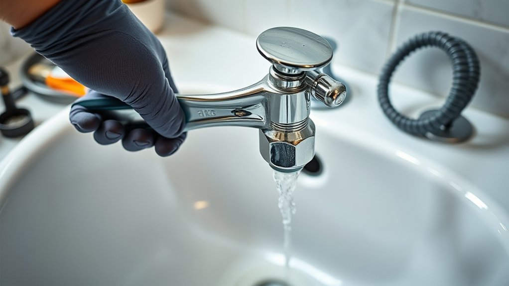 turn off water remove faucet