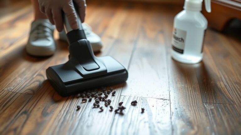 vacuum droppings after bleach