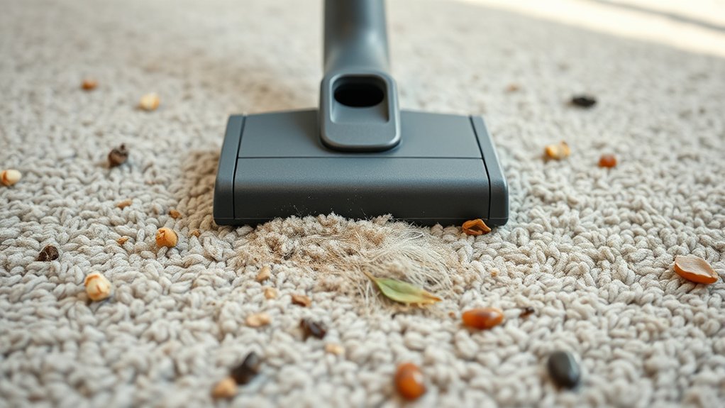 vacuum picks up varied debris