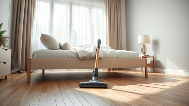 vacuuming bed area efficiently