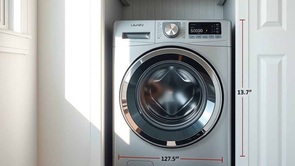 washing machine depth measurements