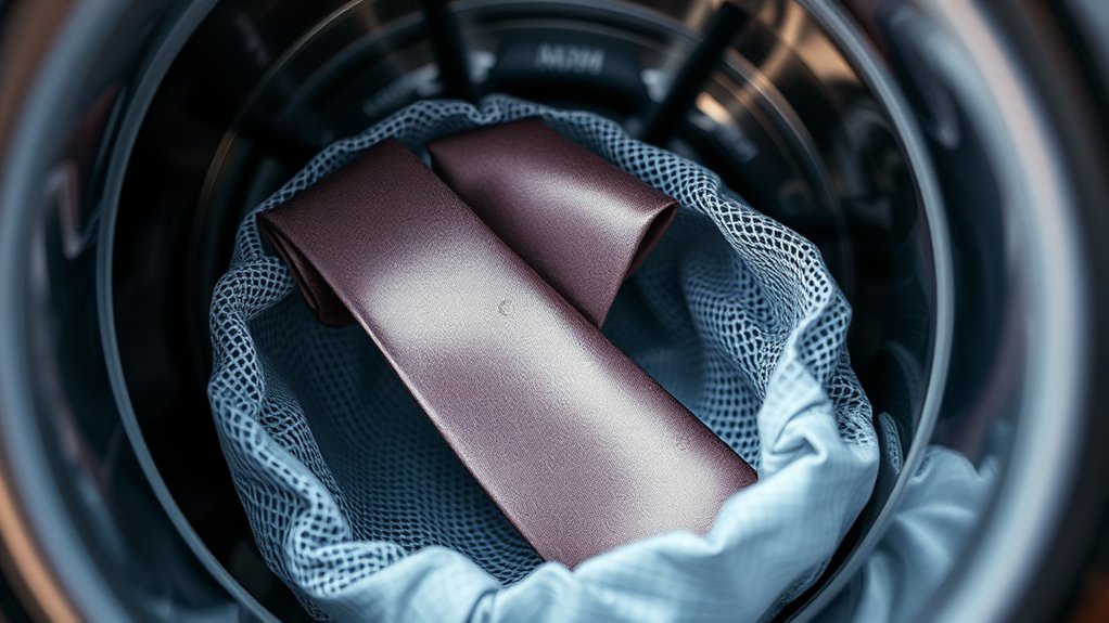 washing ties in machine